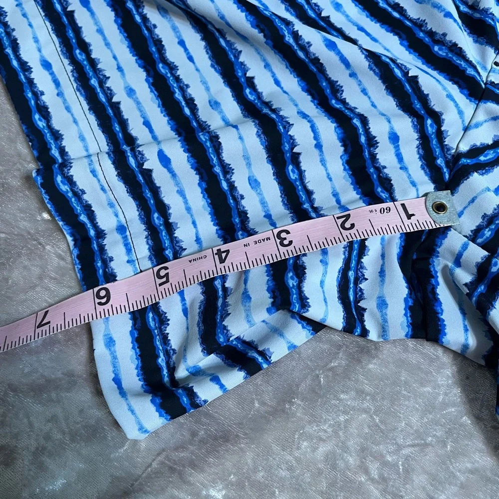 Striped Blue & White Women’s Shorts - Picture 3 of 8